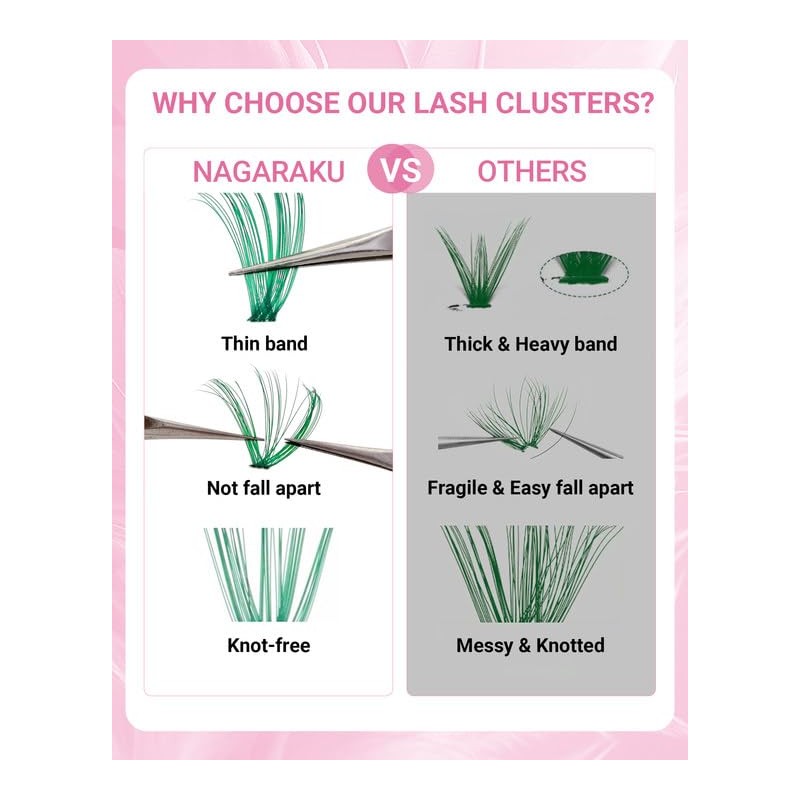 NAGARAKU Partial False Eyelashes, Dense Long Eyelashes, 3D Feel Up,