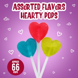 Mini Hearty Pops Assorted Flavors (Red, Blue, Green) | Approx. 66 Individually Wrapped Pops | Gluten-Free, Nut-Free, Kosher | 2 Bags (200g each)