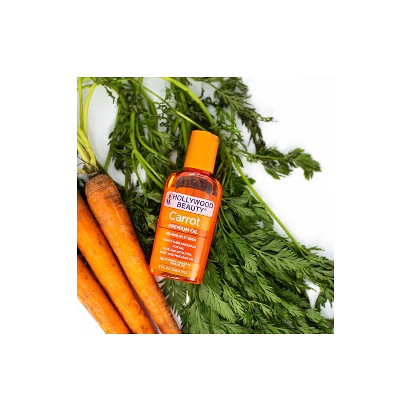 Hollywood Beauty Carrot Hair Oil, 2oz Bottle, Hair, Scalp, Skin,