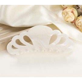 Wenlly hair claw clip, 4.13 Inch cellulose acetate hair jaw clip, non-slip strong hair barrette, hair accessory, 1 piece, white