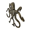 Zeckos Swimming Octopus Antique Bronze Finish Decorative Wall Hook