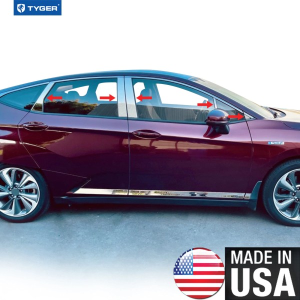 TYGER for 2017-2021 Honda Clarity 10PC Steel Chrome Pillar Post