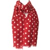 Purple Possum® Red Polka Dot Scarf, White Spotted Wrap, Ladies