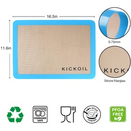 Silicone Baking Mat Set of 3 Non-Stick Baking Sheet for Oven Pan Liner Reusable Parchment Paper Half Sheet Large Silicone Bakeware Mat for Cookie Bread, Cooking Supplies Kitchen Accessories