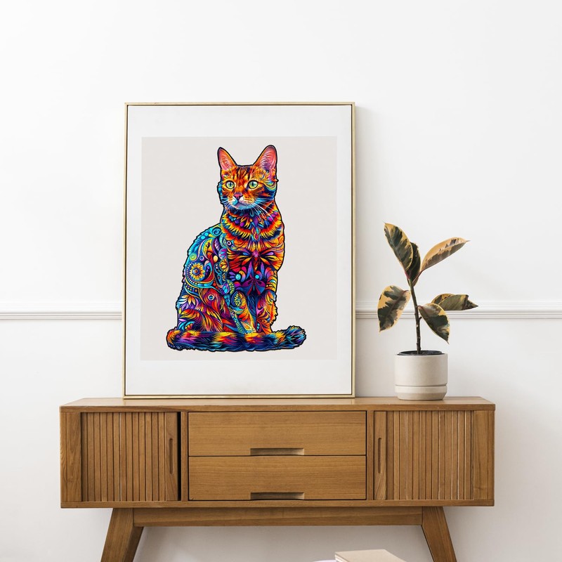 Jigfoxy Wooden Puzzle Adults, Bengal Cat, Wooden Puzzle Adult, Wooden