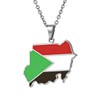 Fusamk Sudanese Flag Necklace for Women, Gold Plated Stainless Steel