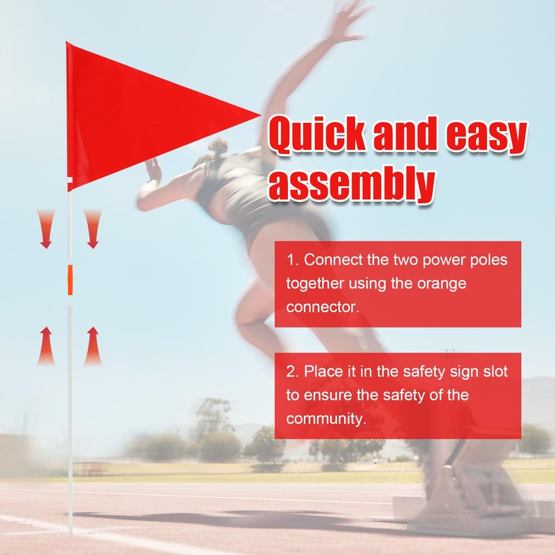 4 Pack Safety Flags with Pole, Premium Kid Alert Street