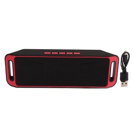 Bluetooth Dual Speakers Wireless Portable Speaker Multifunctional Mini Bluetooth Speaker for Home Outdoor Car Red