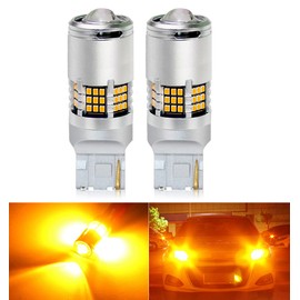 BLUESEATEC T20 LED Turn Signal, Amber, Burst Light, 6000 LM, Single Built in Canceller, 7440, Compatible with Pinch Parts, High Fla Prevention, Turn Signal Valve, Ultra Diffused Lens, 60 Series with