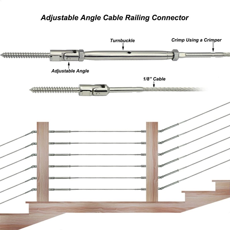 Saiksa Cable Railing Hardware Kit, for 1/8" Cable Railing System