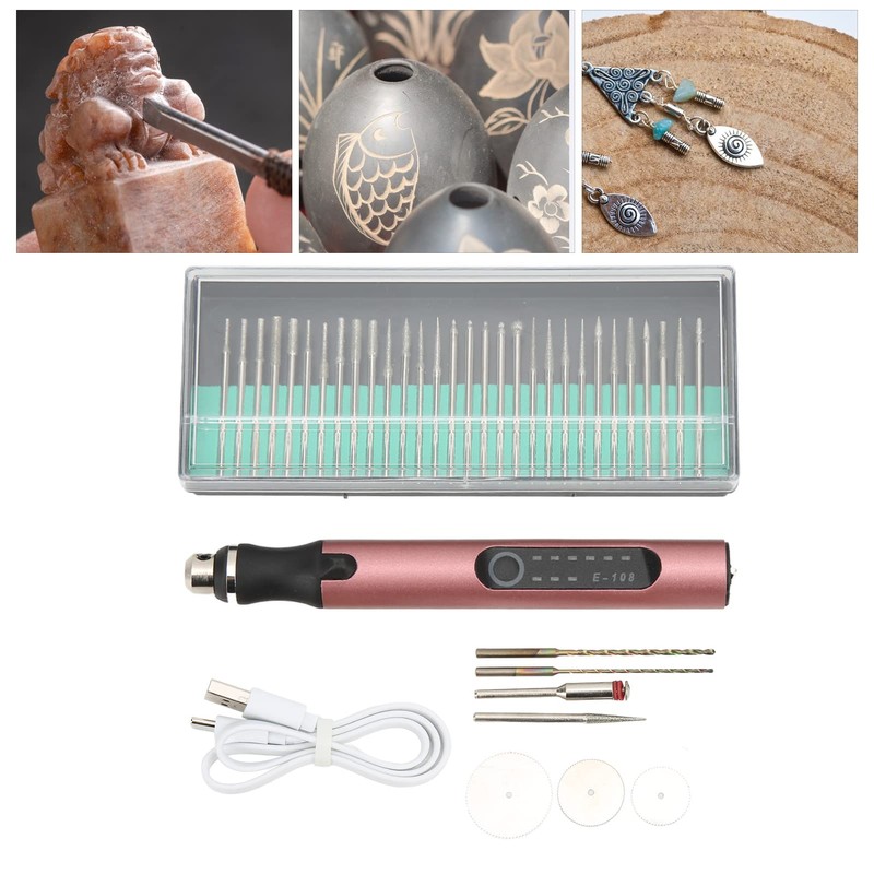 Cordless Electric Engraving Pen Kit, 3 Speed Adjustable Rechargable Engraving