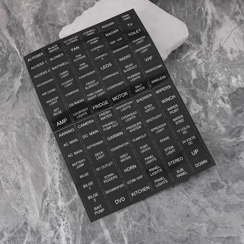 Briny River Pack of 96 Switch Label Sticker Boat Marine