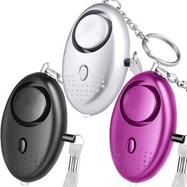 Personal Alarm, Personal Security Alarm Keychain With LED Flashlight 140DB Loud Police Approved Self Defense Security Alarm Rape Safety Alarm For Women Girls and Elders (SILVER)