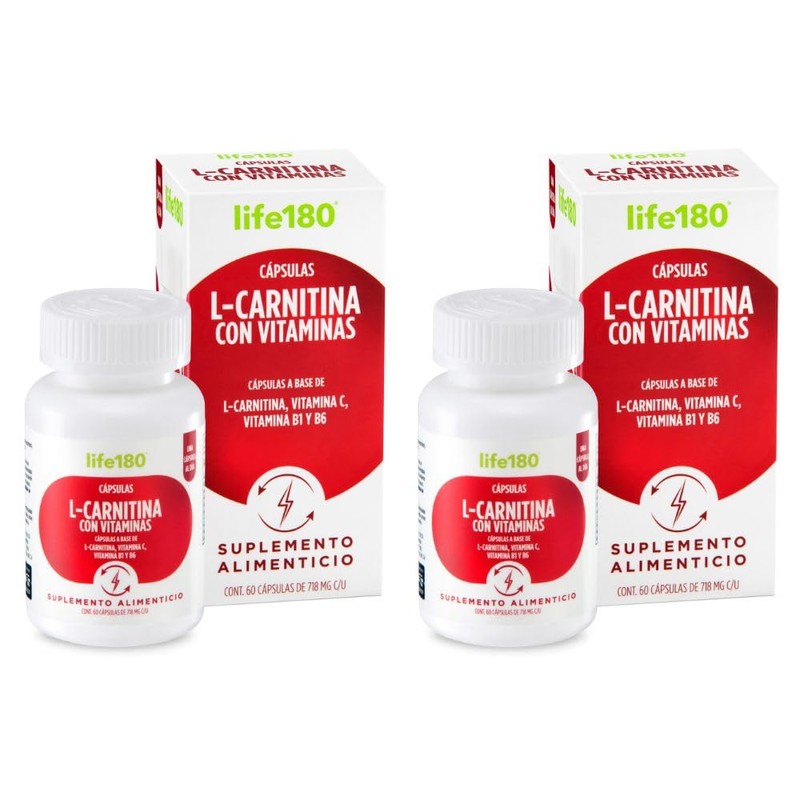 Life180 Dúo L-Carnitina Con Vitamina B1 Y B6, Pack De