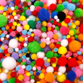 ENLACE Pompoms for Crafts, Pack of 1000 Colourful Mini Pom Poms, 1-3 cm Colourful Pompoms for Crafts Making, Felt Balls, Colourful, Pompoms for Crafts for DIY Creative Craft Decorations
