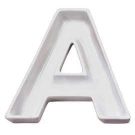 Ivy Lane Design Ceramic Love Letter Dish, Letter A, White