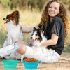 SLSON 2 Pack Dog Bowls Integrated Foldable No Rim Plastic