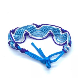 Hippie Braided Rope Handmade Macramé Cord Bracelet Blue 7-11in