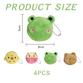 4 Pieces Mini Plush Coin Purse, Cartoon Animal Coin Purse, Children's Coin Purse, Cute Coin Purse, Creative Coin Purse