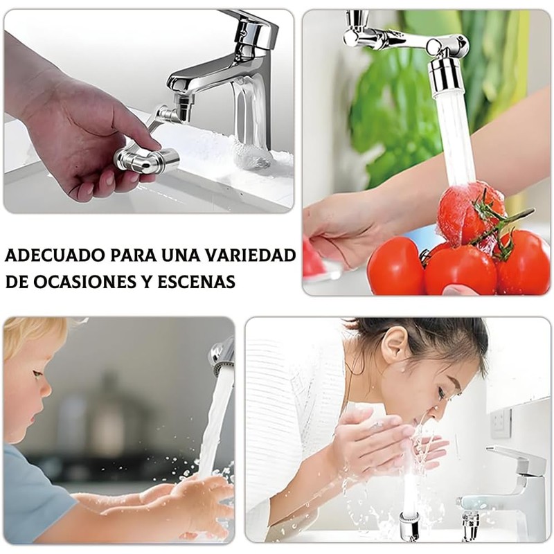 2 Piezas, Aireador Extensor De Grifo Giratorio De 1080 °,