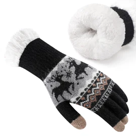 Clothirily Winter Gloves for Women & Men - Thick Wool Fleece Liner, Thermal Knit, Touchscreen, Elastic Cuff Insulated Gloves for Cold Weather