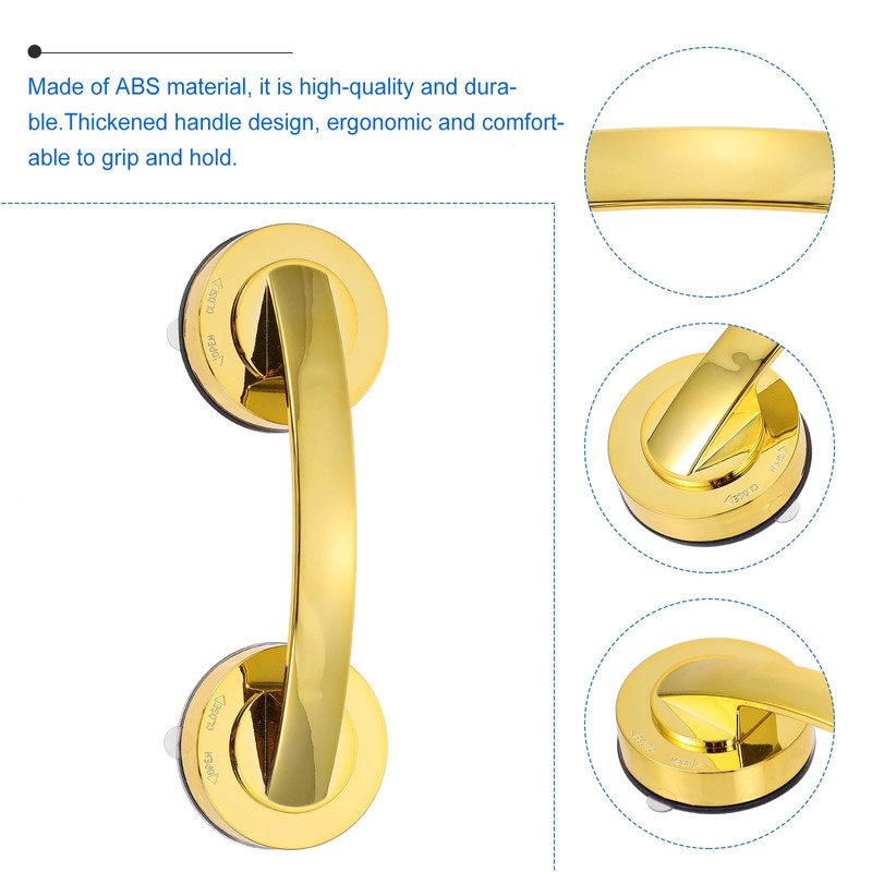 Gold Suction Grab Bar, Removable Bathroom Safety Handle