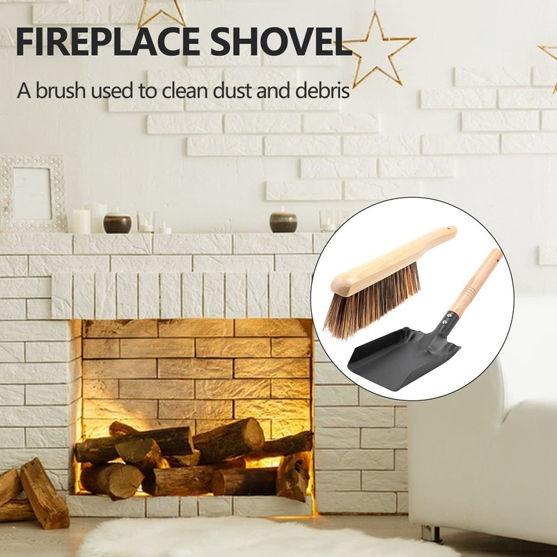 Giilayky Coal Shovel and Hearth Brush Set, Fireplace Shovel and