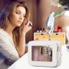 Pinkmik - Bolsa de maquillaje transparente para maquillaje portátil, bolsa