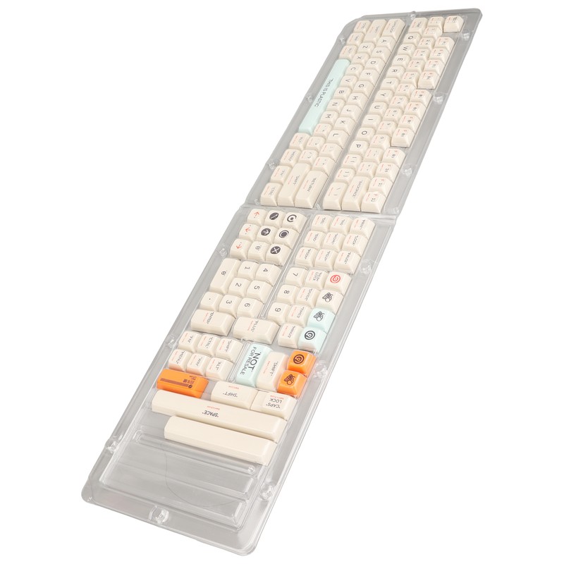 Keyboard Keycaps Orange Blue Beige 128 Keys PBT Theme XDA