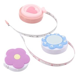 LALAFINA Cintas Métricas Retráctiles Mini para Costura y Medición Corporal, 3 Colores Pastel, Portátiles y Compactas, para Uso Escolar y Bricolaje, Ad
