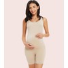 Women's Maternity Bodysuit Pregnancy Shapewear Belly Support Shorts 5” Sleeveless