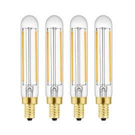 LDCHIUEN T20 T6 Small LED Bulb Long Filament 2W Equal 25 Watt E12 Candelabra Edison Tubular LED Light Bulb Dimmable 2700K Warm White, 4Pack
