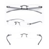LUFF Rimless Reading Glasses for Men Women, Lightweight Flexible TR90