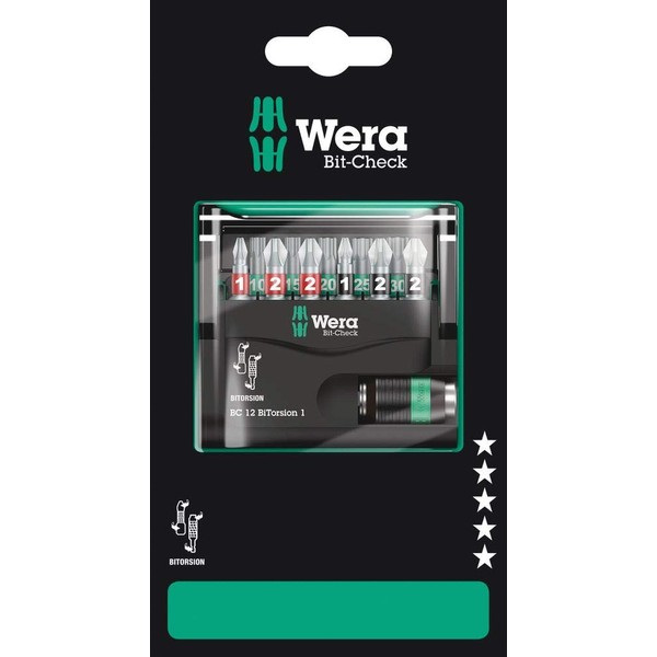 Wera 05136385001 Assortment, Bit-Check 12 BiTorsion 1 SB
