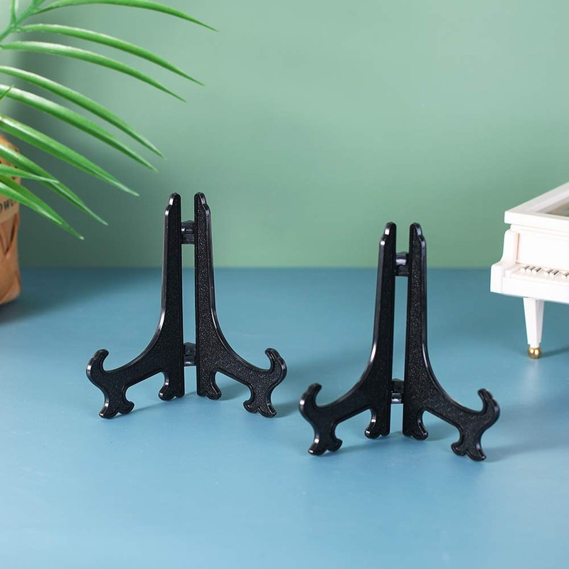 Artliving 5" Black 12pcs/set Plastic Easels Plate Display Stands Picture