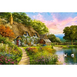 CASTORLAND 1500 Piece Jigsaw Puzzles, Countryside Cottage, Idyllic Puzzle, Nostalgic View, Castorland C-151998-2
