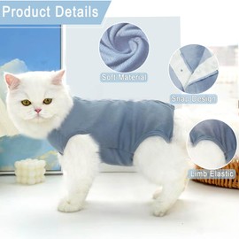 TIAGOBOO Cat Recovery Suit for Male and Female Surgical Post Surgery Soft Surgery Recovery Suit Onesie for Cats,E-Collar Alternative Anti-Licking Outfit Pet Surgical Recovery Pajama Suit