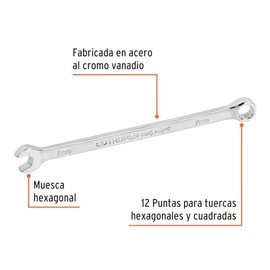 Truper Expert LL-2007M, Llave combinada extralarga, milimétricas 7 mm