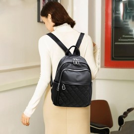 Travistar Backpack Womens Fashion Rucksack Bag PU Leather Backpack for Women Ladies Backpacks Anti Theft Casual Daypack for Leisure, Travel, School (Black)