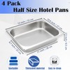 Nexboraque 4 Pcs Half Size Hotel Pan, 1/2 Size 2.5