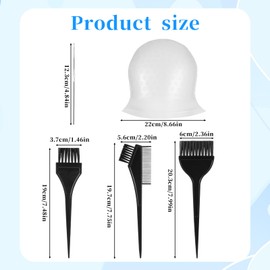 Jeffdad Professional Silicone Highlight Cap, Reusable Hair Coloring Highlighting Cap with 3 Brushes and 1 Needle for Color Hair Salon Hairdressing Women Men(White)