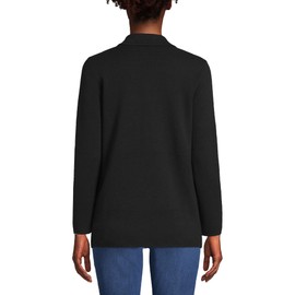 Lands' End Womens FG Ctn Btn Front Blazer Sweater Black Regular Large