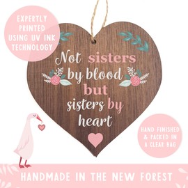 Manta Makes Sister Wooden Best friend Hanging Heart Plaque | Friendship and Love Sign