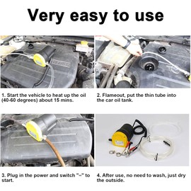 Upgrade Oil Change Pump Extractor, 12V 60W Motor Oil Diesel Fluid Transfer Pump Quick Oil Extractor Pump Scavenge Suction for Car Boat Motorbike Tractor Truck RV ATV