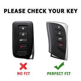 HOUTIAN for Lexus Key Fob Cover TPU Soft Key Case Metal Ring Key Shell Protector for 2018-2024 ES350 RX350h LC500h LS500h UX200 UX250h ES250 ES300h GX460 NX350 NX450