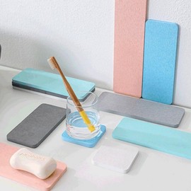Diatomaceous Earth Square Coaster Pad for Bathroom Sinks 8x22 Pink 2ea