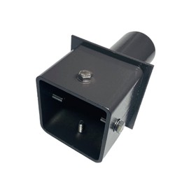 Tenon Adapter for 4 inch Square Poles,Inner Fit,2-3/8 inch Pole Top Mount for Slip Fitter Mount LED Parking Lot Lights,Dark Brown Light Pole Brackets,Heavy Duty Steel Single Vertical Bracket Adapter
