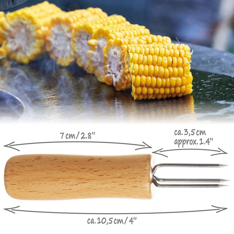 com-four® 16 x jacket potato forks with 3 stainless steel