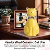 Duuclume Handcrafted Ceramic Cat Urn for Ashes,Cat Statue Funeral Memorial