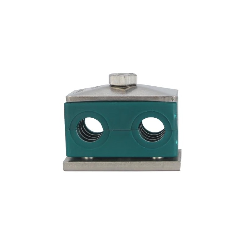 Tubeclo 1'' Twin Series Pipe Clamp, Polypropylene with 316 Stainless